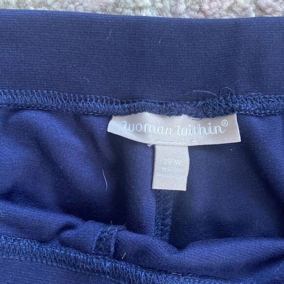 Woman Within Women's Navy Blue Sweat Lounge Plus Size Pants Trousers 28W - Picture 3 of 4